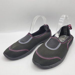 SPEEDO BLACK with HOT PINK STITCHING AQUA WATER SHOES